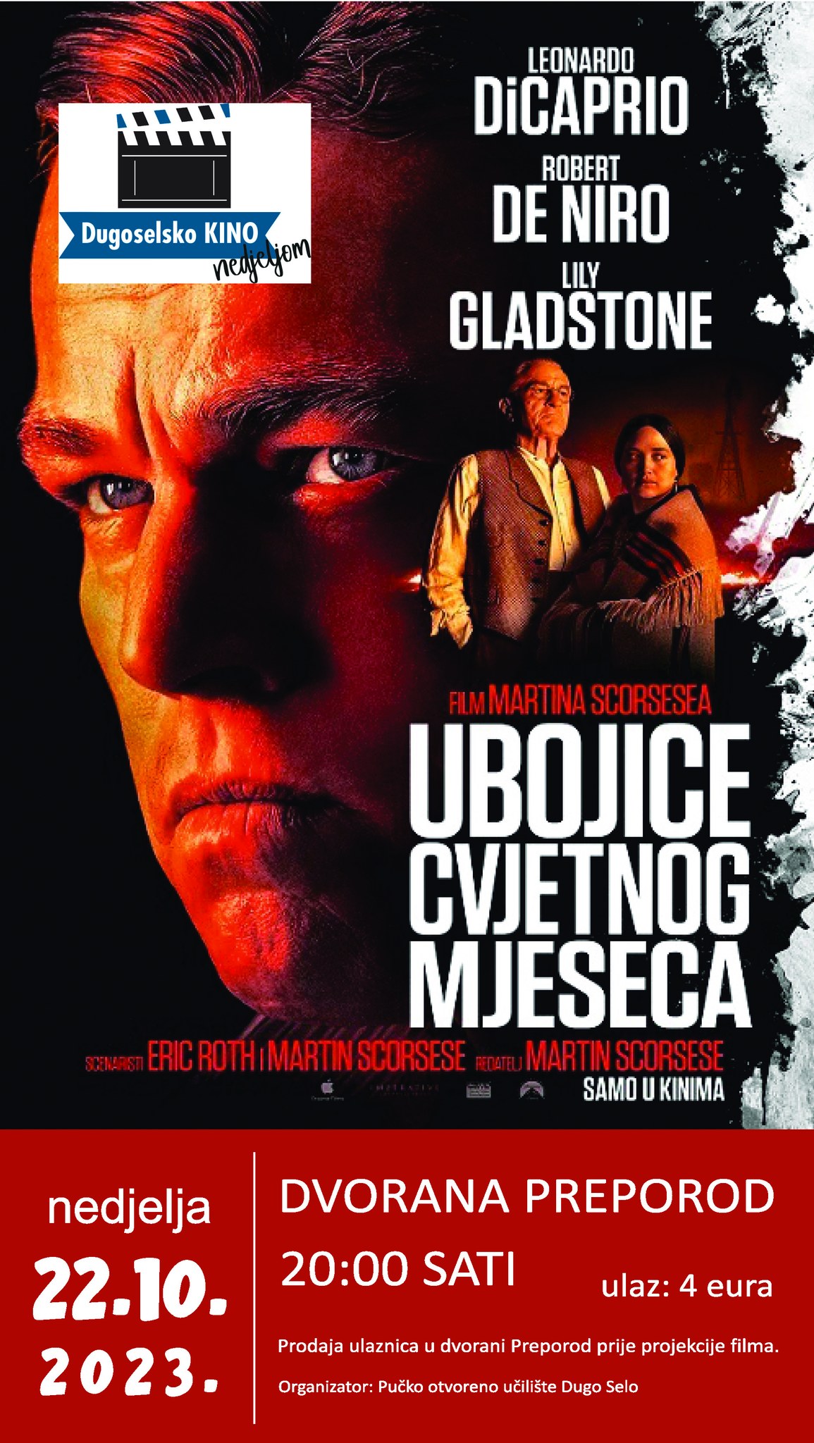 Dugoselsko kino nedjeljom:  Film "Ubojice cvjetnog mjeseca"