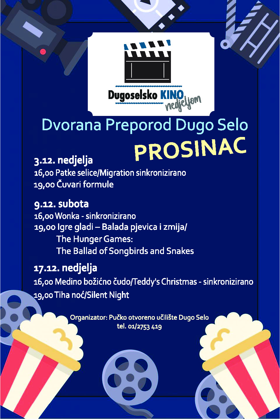Ide nam PROSINAC - Evo i KINO PROGRAMA